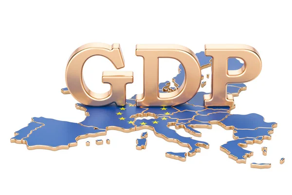 Producto interior bruto PIB de la Unión Europea concepto, 3D renderi — Foto de Stock