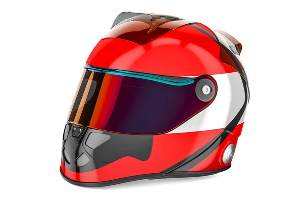 赛车头盔与国旗奥地利，3d 渲染 — 图库照片