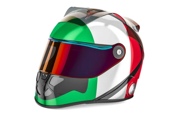 Гоночный шлем с флагом Италии, 3D рендеринг — стоковое фото