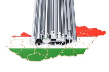 Üretim ve ticaret Macaristan, metal ürünlerin kavramı. 3D r