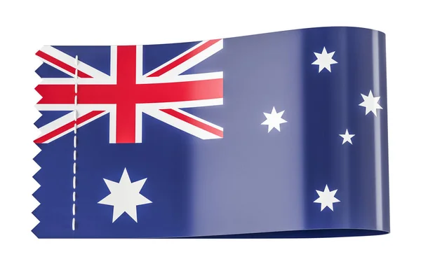 Bekleidungsanhänger, Etikett mit australischer Flagge. 3D-Darstellung — Stockfoto