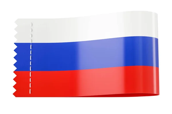 Бирка одежды, ярлык с флагом России. 3D рендеринг — стоковое фото