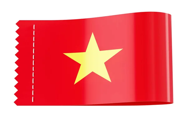 Одежда, ярлык с флагом Вьетнама. 3D рендеринг — стоковое фото