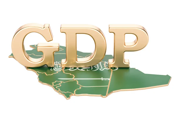 Bruttoinlandsprodukt BIP des saudi-arabischen Konzepts, 3D-Darstellung — Stockfoto
