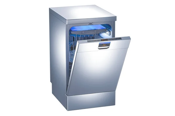 Máquina de lavar louça, renderização 3D — Fotografia de Stock