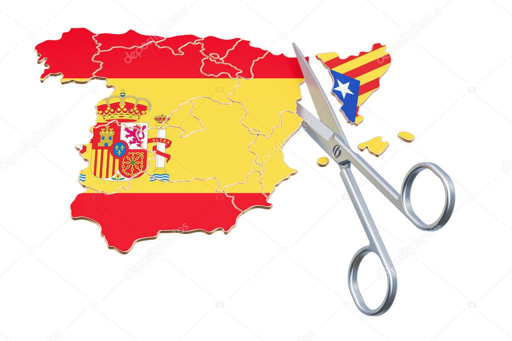 Catalonia independence concept, 3D rendering