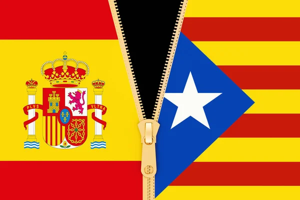 Spain and Catalonia, referendum and independence concept. 3D ren — Stock Photo, Image