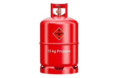 Propan silindir sıkıştırılmış gaz, 3d render ile