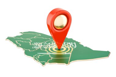 İşaretçi Suudi Arabistan, 3d render haritada göster