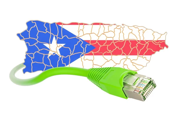在波多黎各概念的互联网连接。3d 渲染 — 图库照片