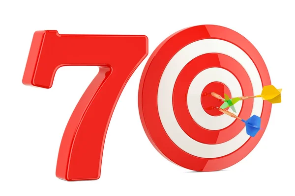 Doelgroep 70, succes en prestatie concept. 3D-rendering — Stockfoto