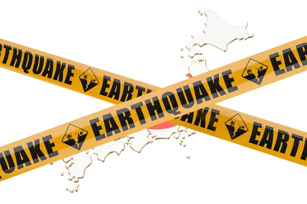 Aardbeving in Japan concept, 3D-rendering — Stockfoto