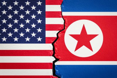 Bize ve Kuzey Kore siyasi ve askeri çatışma, 3d render