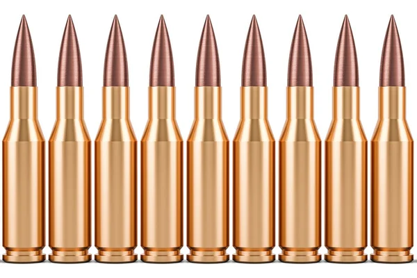 Bullets in a row, 3D rendering — Stock Photo, Image