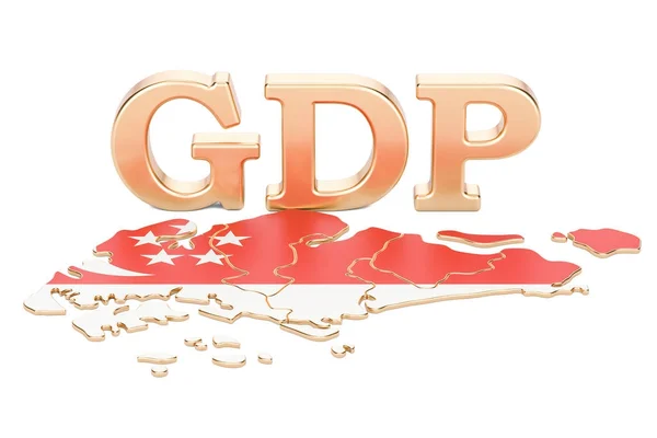 Producto interior bruto PIB de Singapur concepto, representación 3D —  Fotos de Stock
