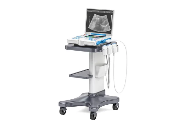 Máquina de diagnóstico del ultrasonido médico, representación 3D — Foto de Stock