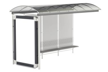 Otobüs sığınak reklam paneli, 3d render ile