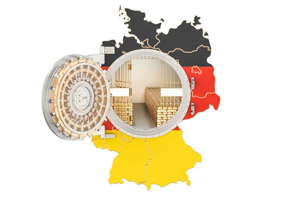 Золоті запаси Німеччина концепції, склепіння з золотих злитків банківських — стокове фото