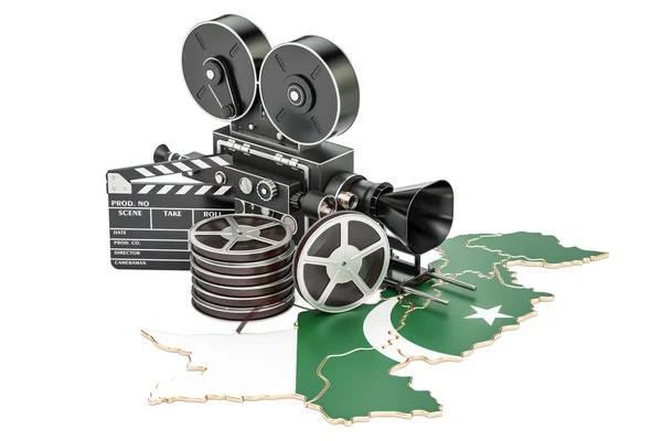 Pakistańska kinematografii, koncepcja przemysł filmowy. renderowania 3D — Zdjęcie stockowe