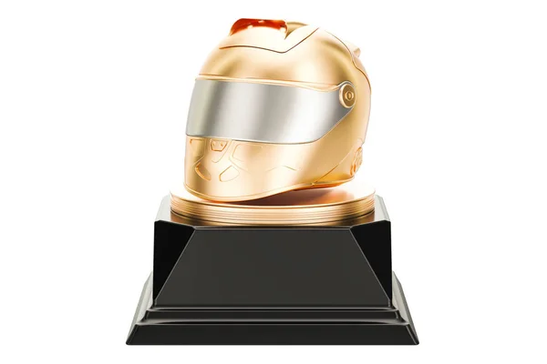 Gouden race helm award concept, 3D-rendering — Stockfoto