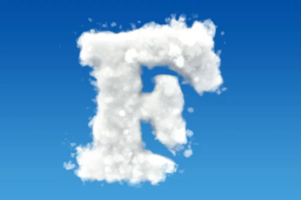 Lettre F, alphabet des nuages dans le ciel. rendu 3D — Photo