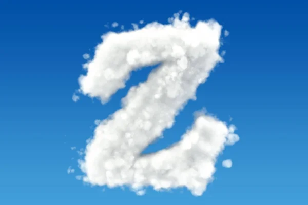 Буква Z, алфавит из облаков в небе. 3D рендеринг — стоковое фото