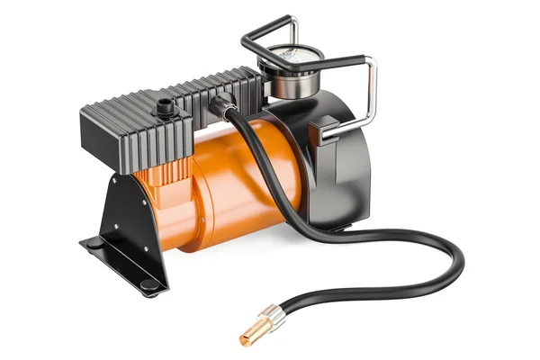 Compressor de ar elétrico portátil do carro, renderização 3D — Fotografia de Stock