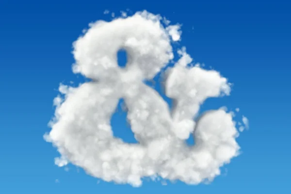 Ampersand symbol from clouds in the sky. 3D rendering — Stock Photo, Image