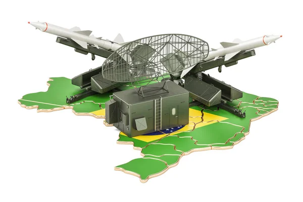 Brazilian missile defence system concept, 3D rendering — Stock Photo, Image