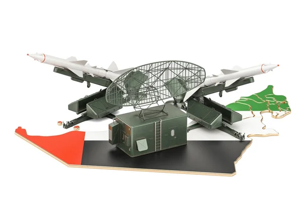 Концепция системы ПРО ОАЭ, 3D рендеринг — стоковое фото