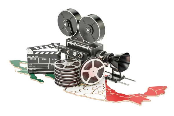 Meksykański kinematografii, koncepcja przemysł filmowy. renderowania 3D — Zdjęcie stockowe