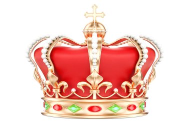 Altın Royal Crown, 3d render