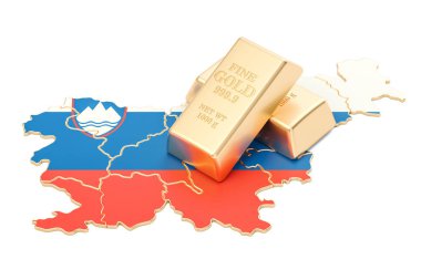 Slovenya kavramı, 3d render altın rezervleri
