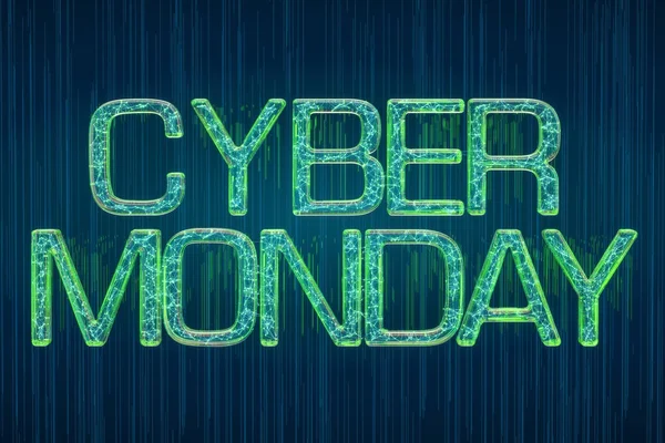 Cyber Monday concept luminous inscription, 3D rendering — Stock Photo, Image