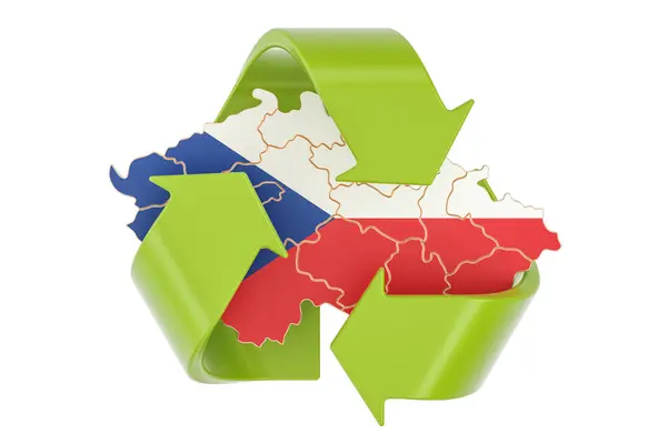 チェコ共和国の概念、3 d レンダリングでリサイクル — ストック写真
