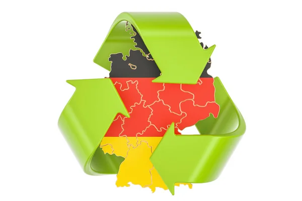 Reciclaje en Alemania concepto, renderizado 3D —  Fotos de Stock