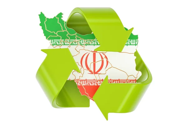 Reciclaje en Irán concepto, representación 3D — Foto de Stock