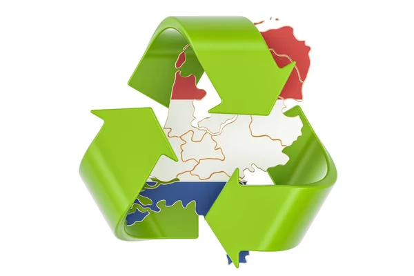 Recykling w Holandii pojęcie, renderowania 3d — Zdjęcie stockowe