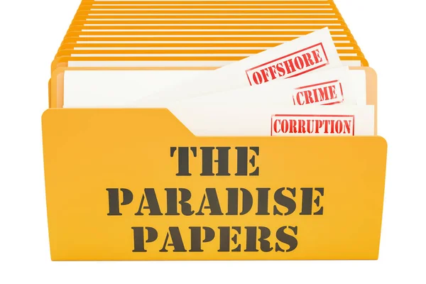 The Paradise Papers, concepto de filtración. Renderizado 3D —  Fotos de Stock