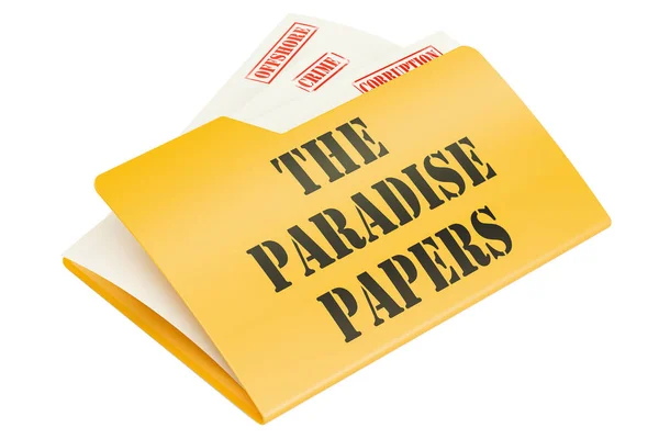 The Paradise Papers, filtración del concepto de datos. Renderizado 3D —  Fotos de Stock