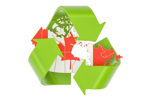 Reciclagem no Canadá conceito, renderização 3D — Fotografia de Stock