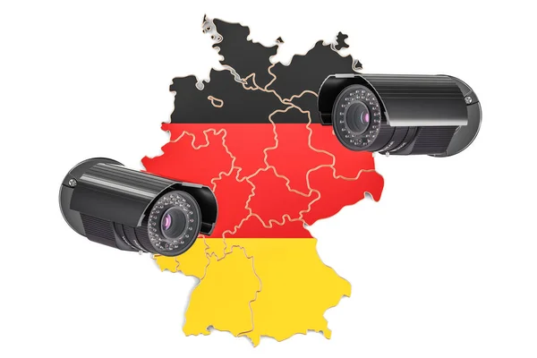 Спостереження та безпеки системи концепції в Німеччині. 3D renderin — стокове фото