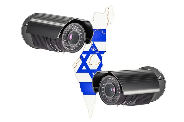 Επιτήρηση και ασφάλεια συστήματος έννοια στο Ισραήλ. 3D rendering — Φωτογραφία Αρχείου