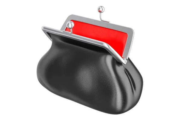 Opened empty purse, 3D rendering — Stock Photo, Image