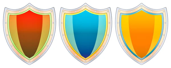 Set of colored shield, 3D rendering — Stock Photo, Image