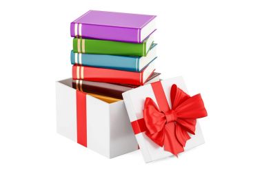 Kitap hediye kutusu, Hediyelik konsepti içine. 3D render
