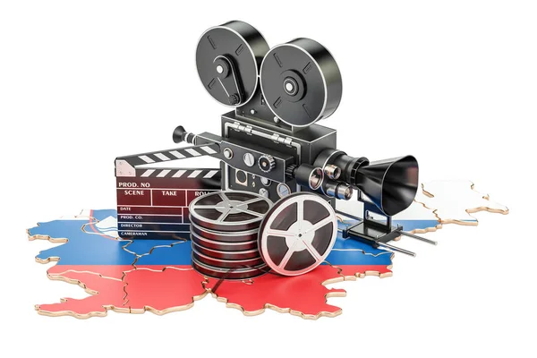 Słoweński kinematografii, koncepcja przemysł filmowy. renderowania 3D — Zdjęcie stockowe