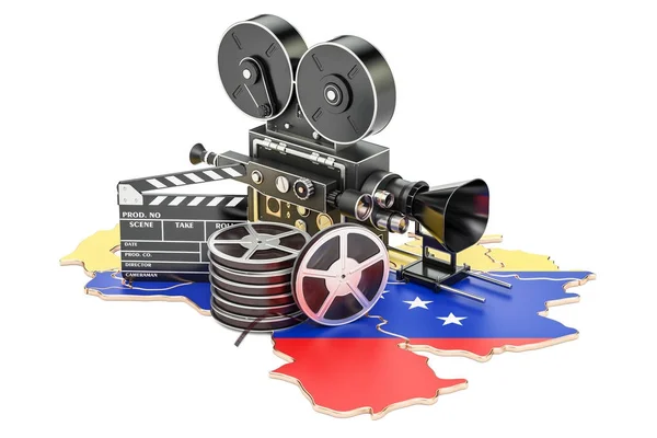 Wenezuela kinematografii, koncepcja przemysł filmowy. renderowania 3D — Zdjęcie stockowe