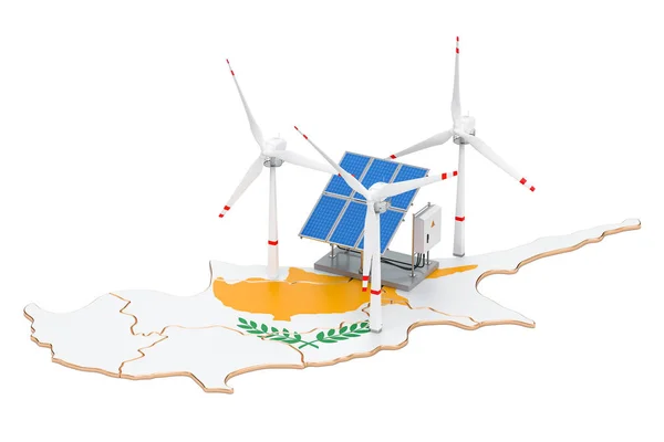 Förnybar energi och hållbar utveckling i Cypern, koncept. — Stockfoto
