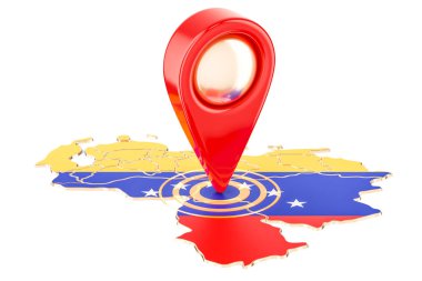 İşaretçi Venezuela, 3d render haritada göster